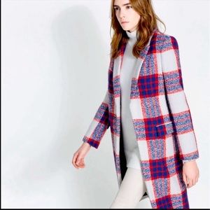 ZARA- RARE Tartan Coat Bloggers FAVE Plaid